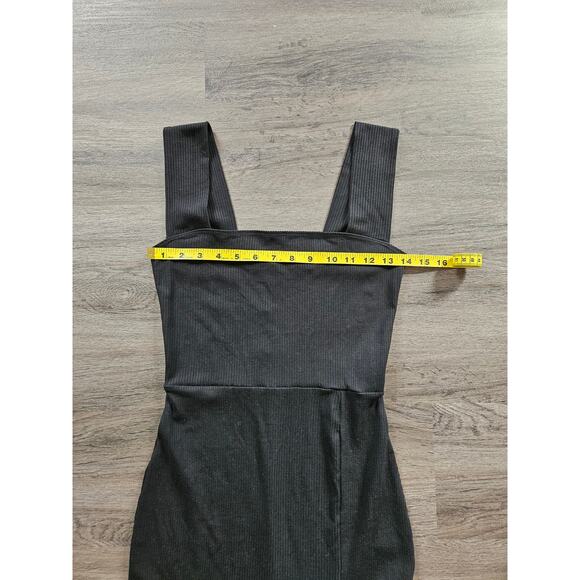 Reformation Black Cassi Knit Dress Ribbed Midi Dress NWT Size Small - Picture 13 of 16